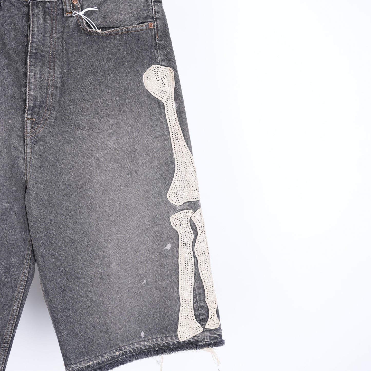 KAPITAL GRAY BONE SHORTS