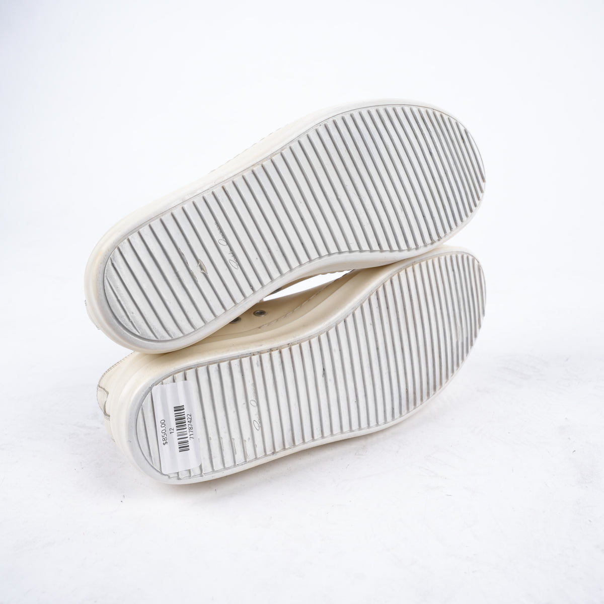 RICK OWENS OFF WHITE TOWER LOW TOP SNEAKERS