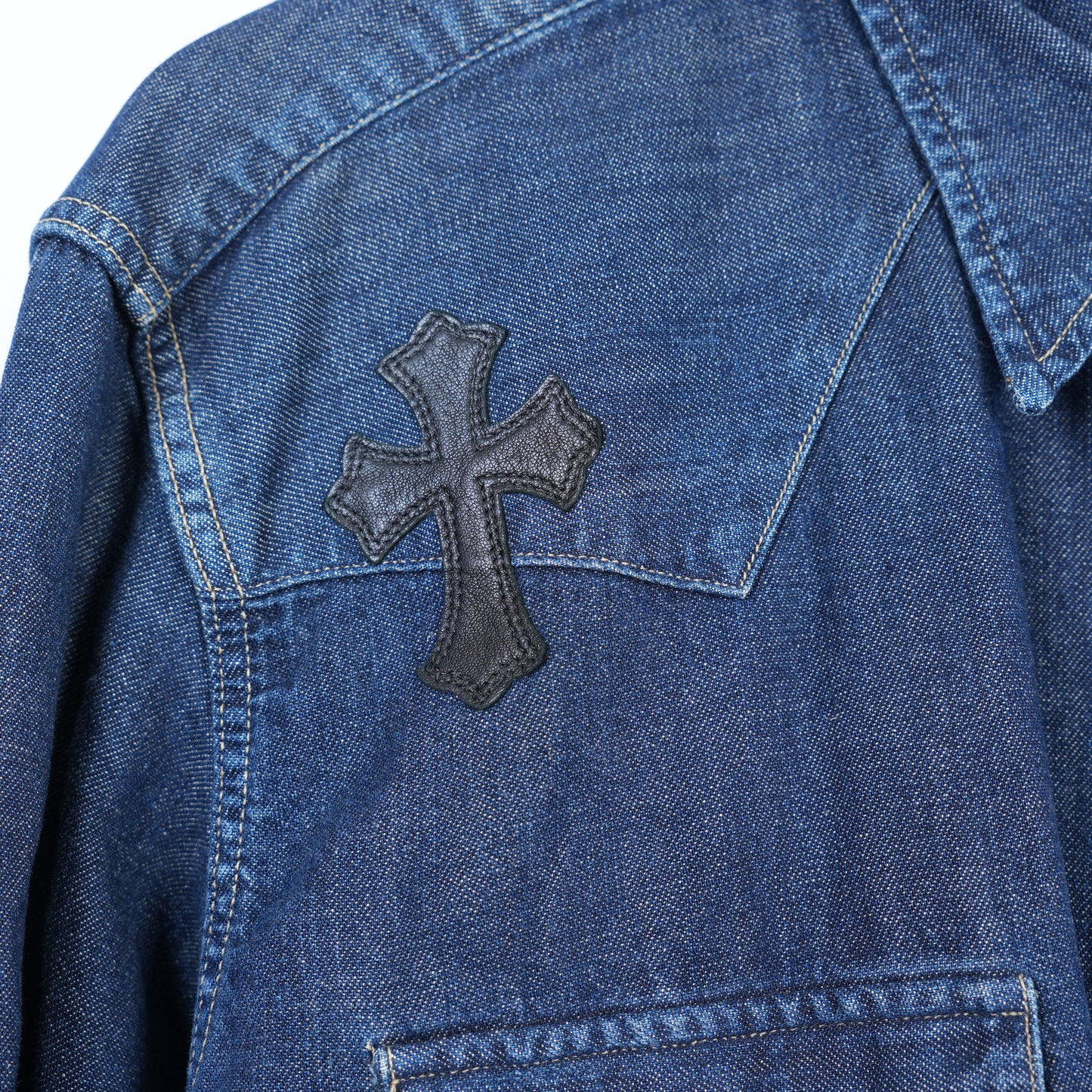 CHROME HEARTS LEVIS DENIM PATCH DARK BLUE JACKET