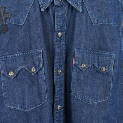 CHROME HEARTS LEVIS DENIM PATCH DARK BLUE JACKET