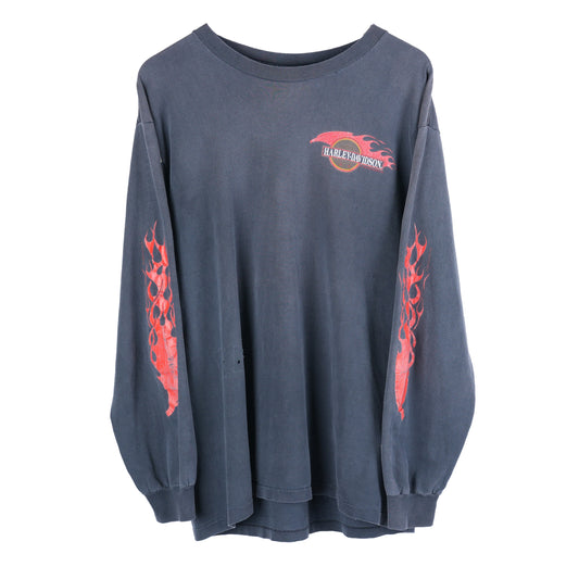 VINTAGE HARLEY DAVIDSON RED FLAME LONG SLEEVE T-SHIRT
