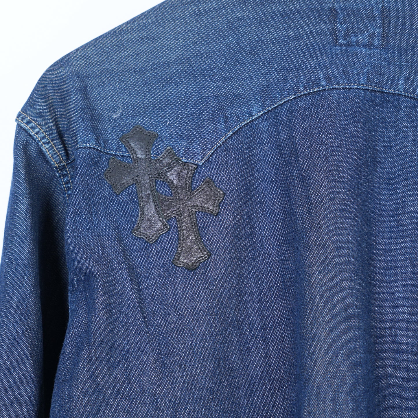 CHROME HEARTS LEVIS DENIM PATCH DARK BLUE JACKET