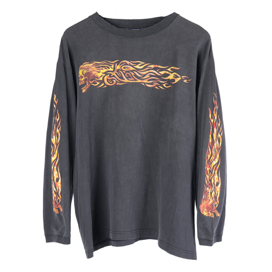 VINTAGE FLAME MOTORCYCLE LONG SLEEVE TEE