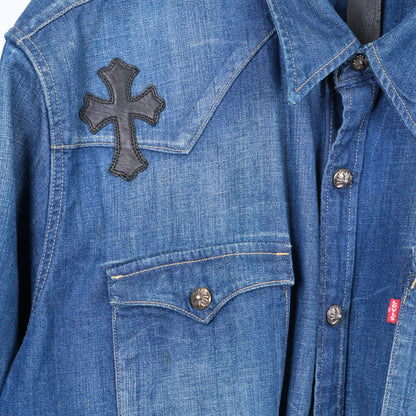 CHROME HEARTS LEVIS DENIM PATCH LIGHT BLUE JACKET