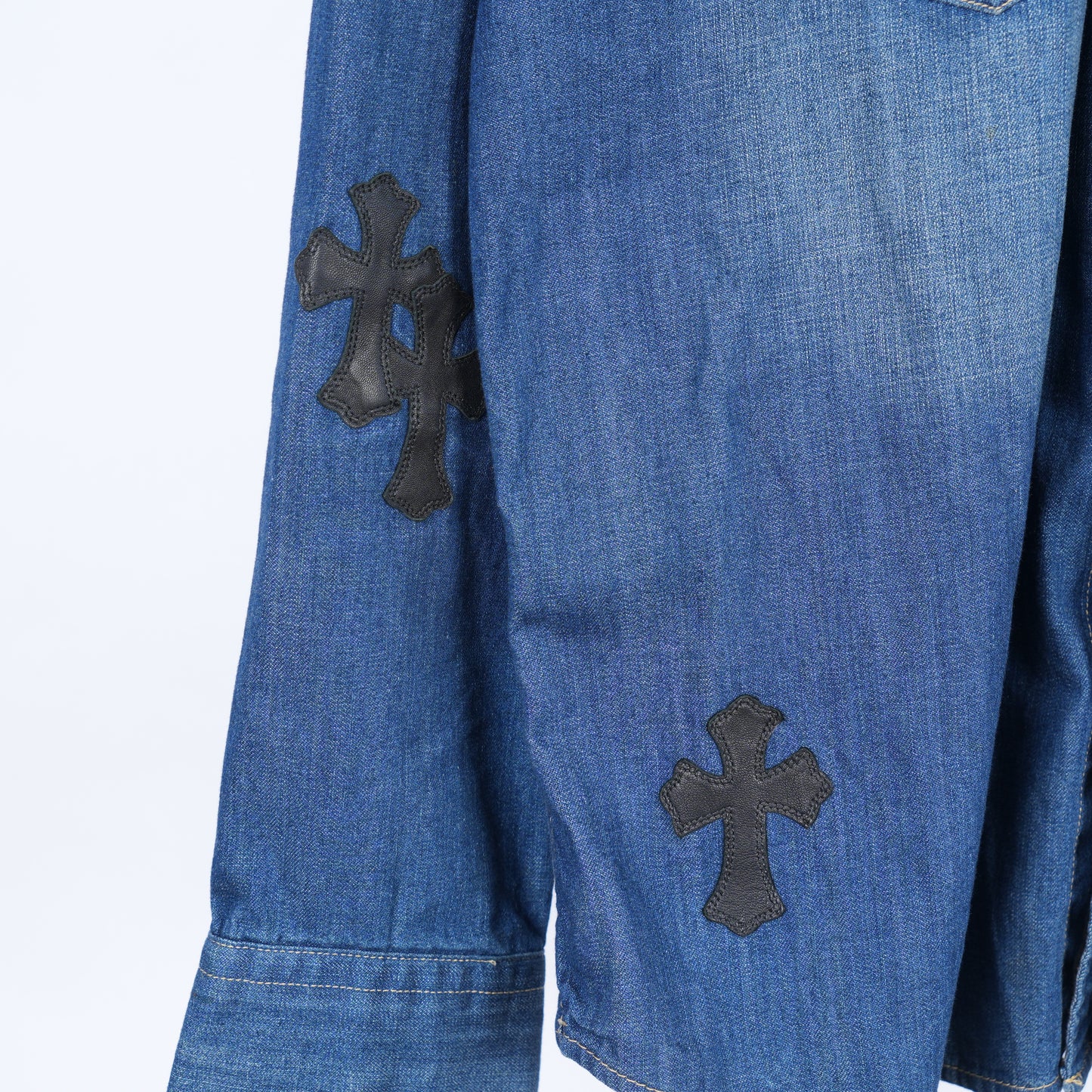 CHROME HEARTS LEVIS DENIM PATCH LIGHT BLUE JACKET