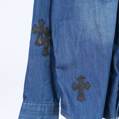 CHROME HEARTS LEVIS DENIM PATCH LIGHT BLUE JACKET