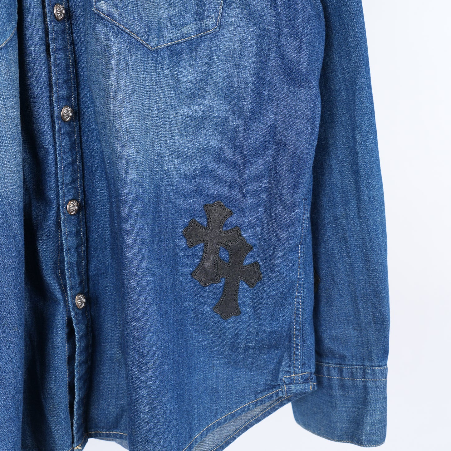 CHROME HEARTS LEVIS DENIM PATCH LIGHT BLUE JACKET