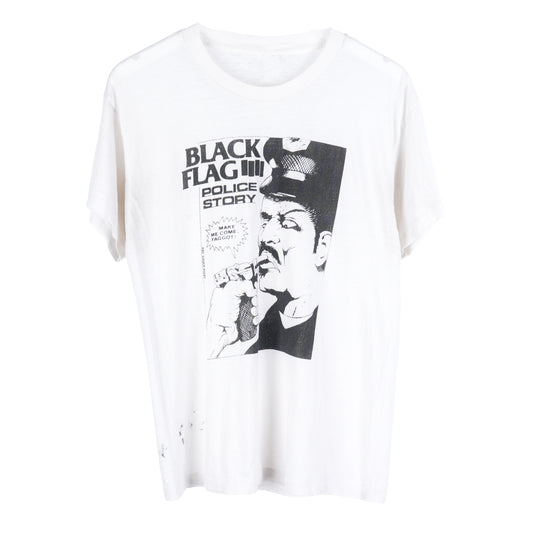 VINTAGE BLACK FLAG 1980s POLICE STORY TEE