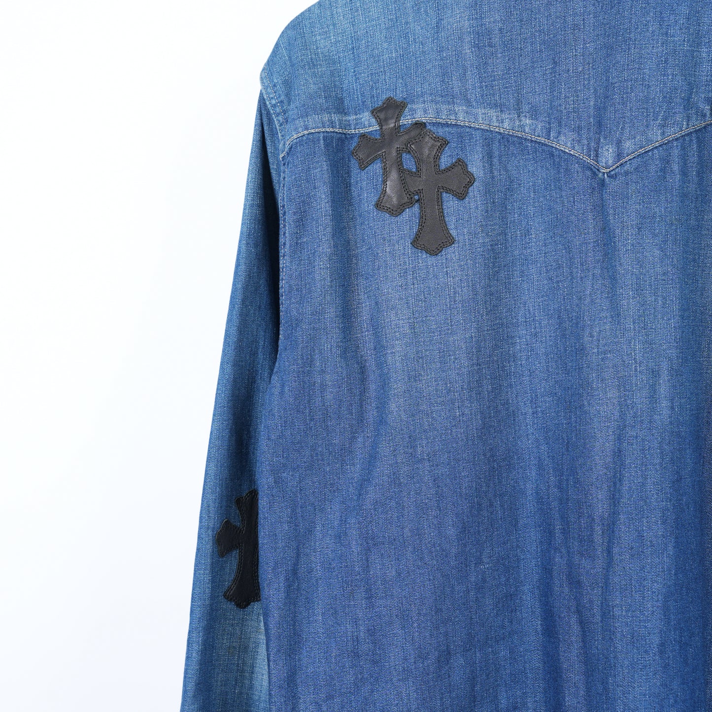 CHROME HEARTS LEVIS DENIM PATCH LIGHT BLUE JACKET