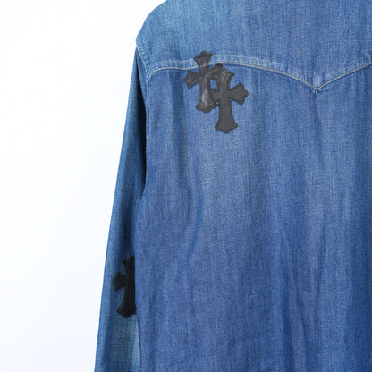 CHROME HEARTS LEVIS DENIM PATCH LIGHT BLUE JACKET