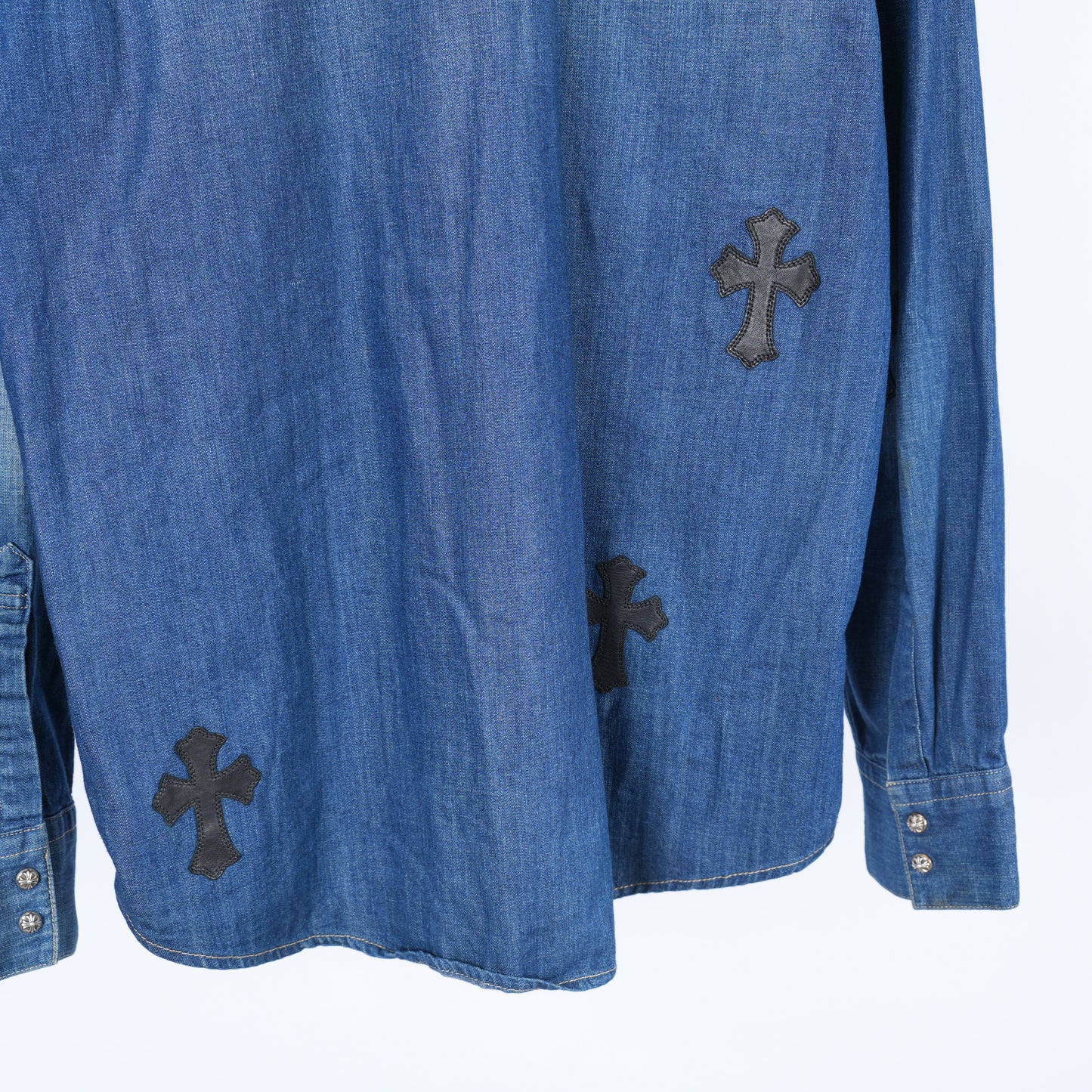 CHROME HEARTS LEVIS DENIM PATCH LIGHT BLUE JACKET