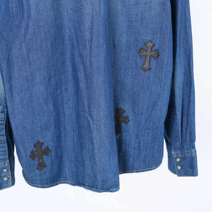 CHROME HEARTS LEVIS DENIM PATCH LIGHT BLUE JACKET