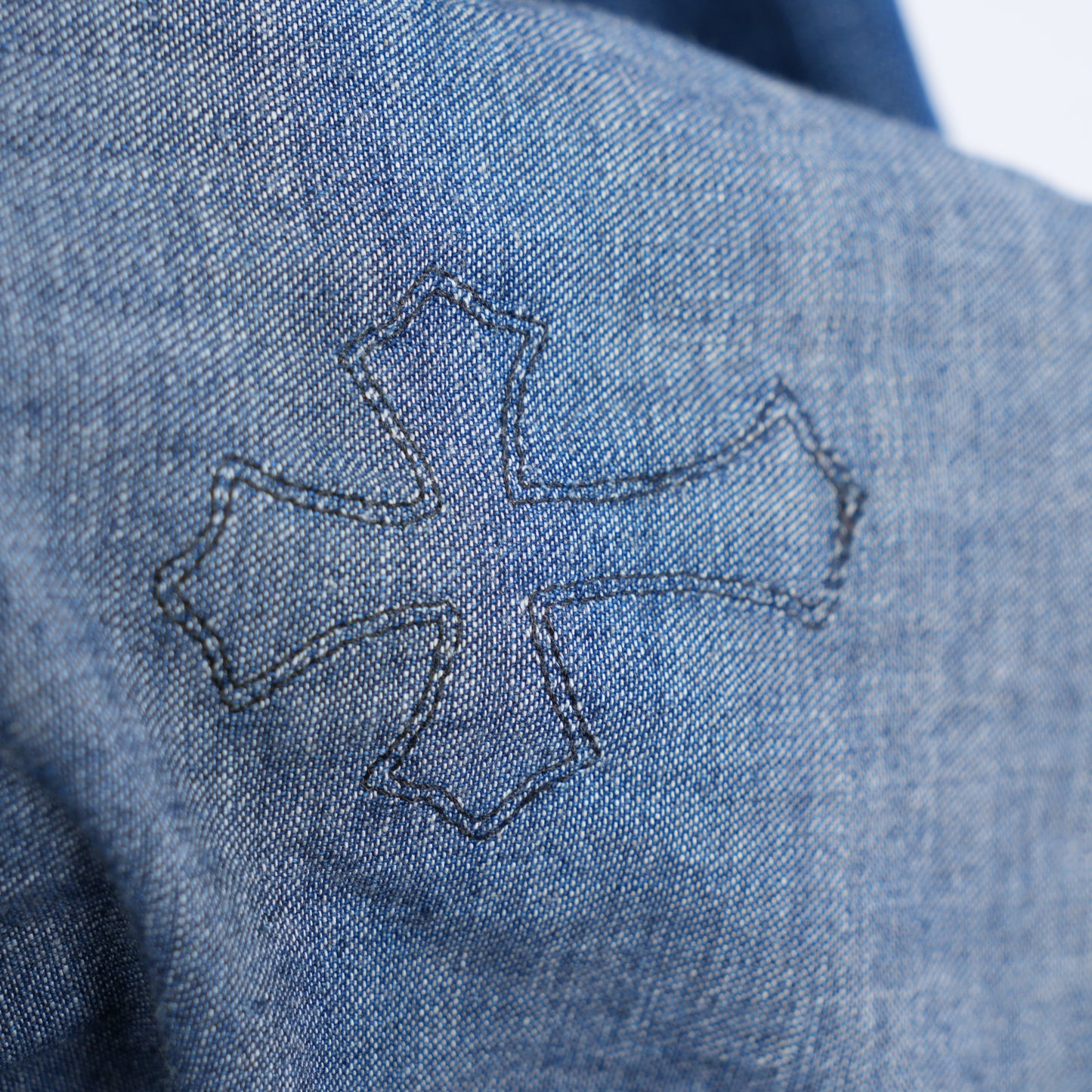 CHROME HEARTS LEVIS DENIM PATCH LIGHT BLUE JACKET