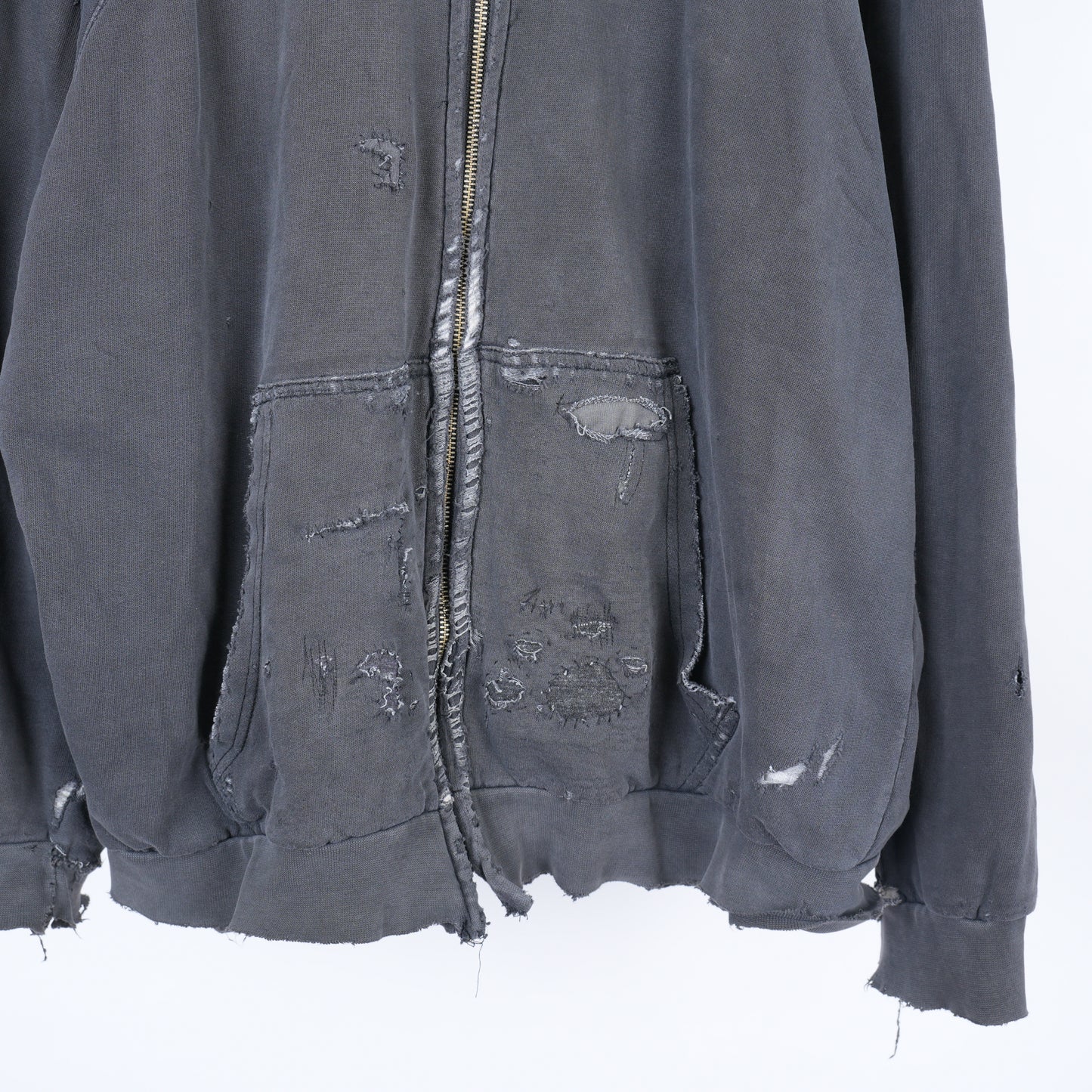 THRASHED FADED ZIP UP HOODIE