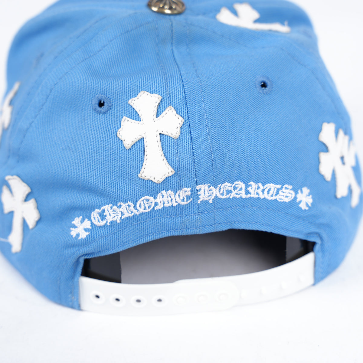CHROME HEARTS BABY  BLUE WITH WHITE CROSS PATCH HAT