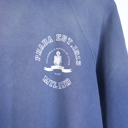 PRADA FADED BLUE LOGO HOODIE
