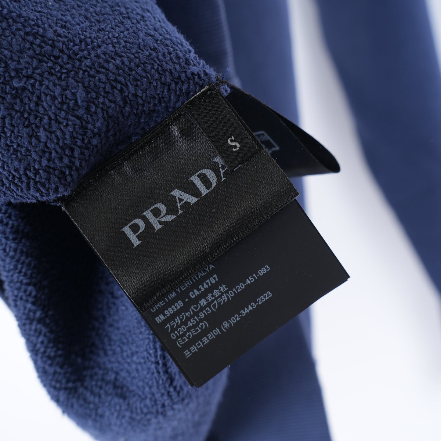 PRADA FADED BLUE LOGO HOODIE