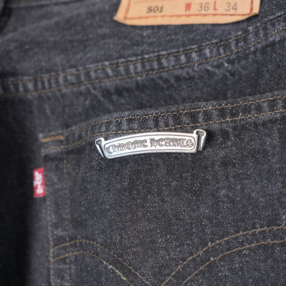 CHROME HEARTS BLACK CROSS PATCH 501 LEVI'S