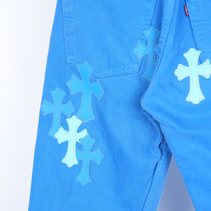 CHROME HEARTS BLUE LONDON JEANS