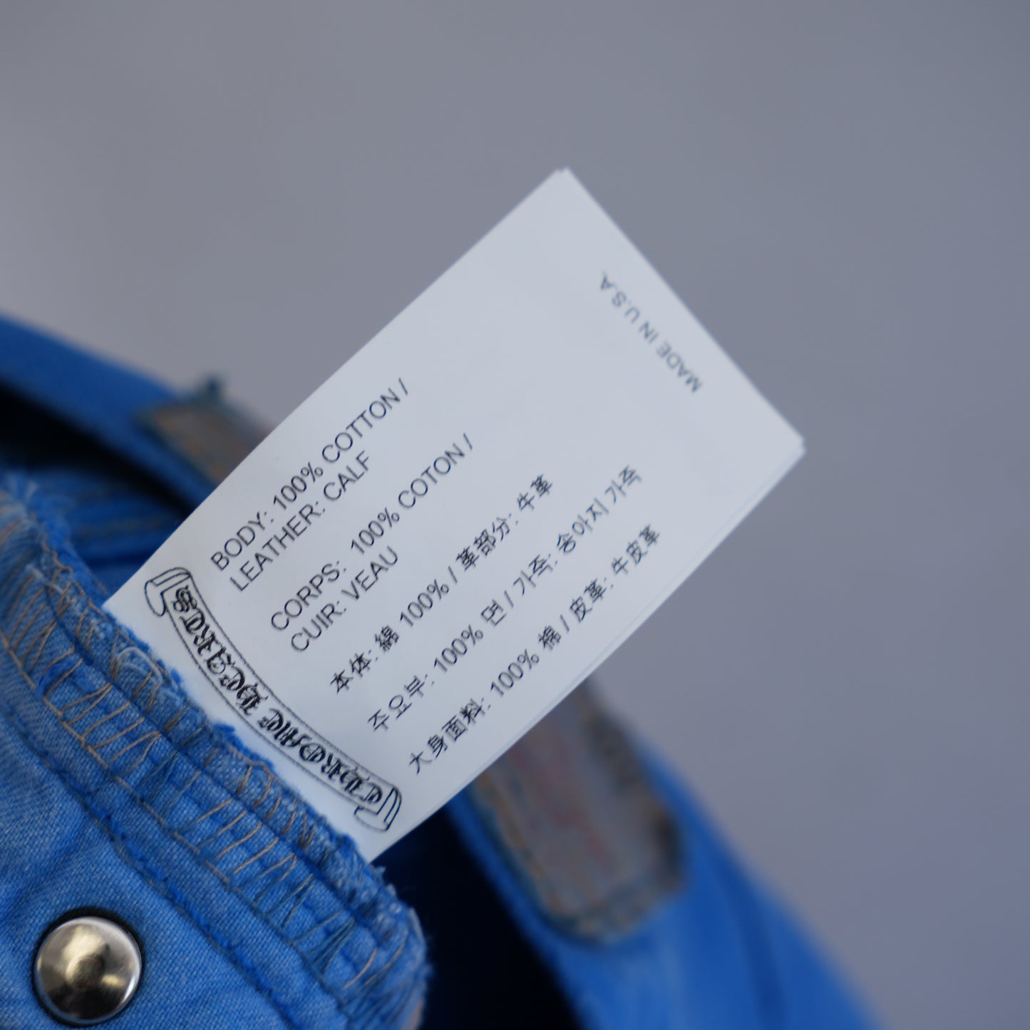 CHROME HEARTS BLUE LONDON JEANS