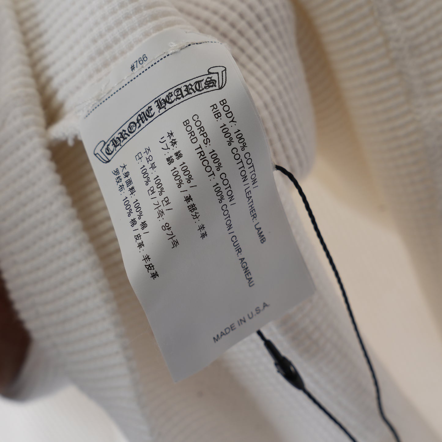 CHROME HEARTS WHITE CROSS PATCH HENLEY THERMAL LONG SLEEVE