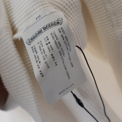 CHROME HEARTS WHITE CROSS PATCH HENLEY THERMAL LONG SLEEVE