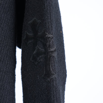 CHROME HEARTS PONY HAIR BLACK MOCKNECK PATCH SWEATER