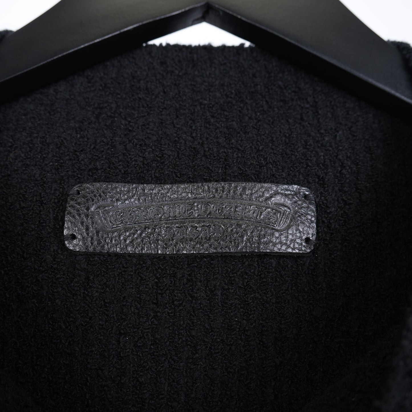 CHROME HEARTS PONY HAIR BLACK MOCKNECK PATCH SWEATER