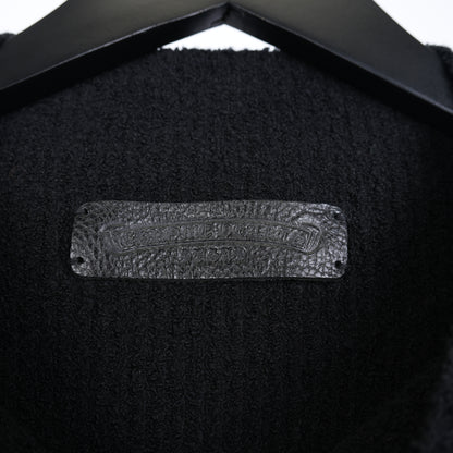 CHROME HEARTS PONY HAIR BLACK MOCKNECK PATCH SWEATER