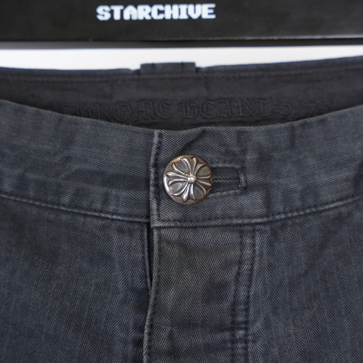 CHROME HEARTS HERRINGBONE CARPENTER PANTS
