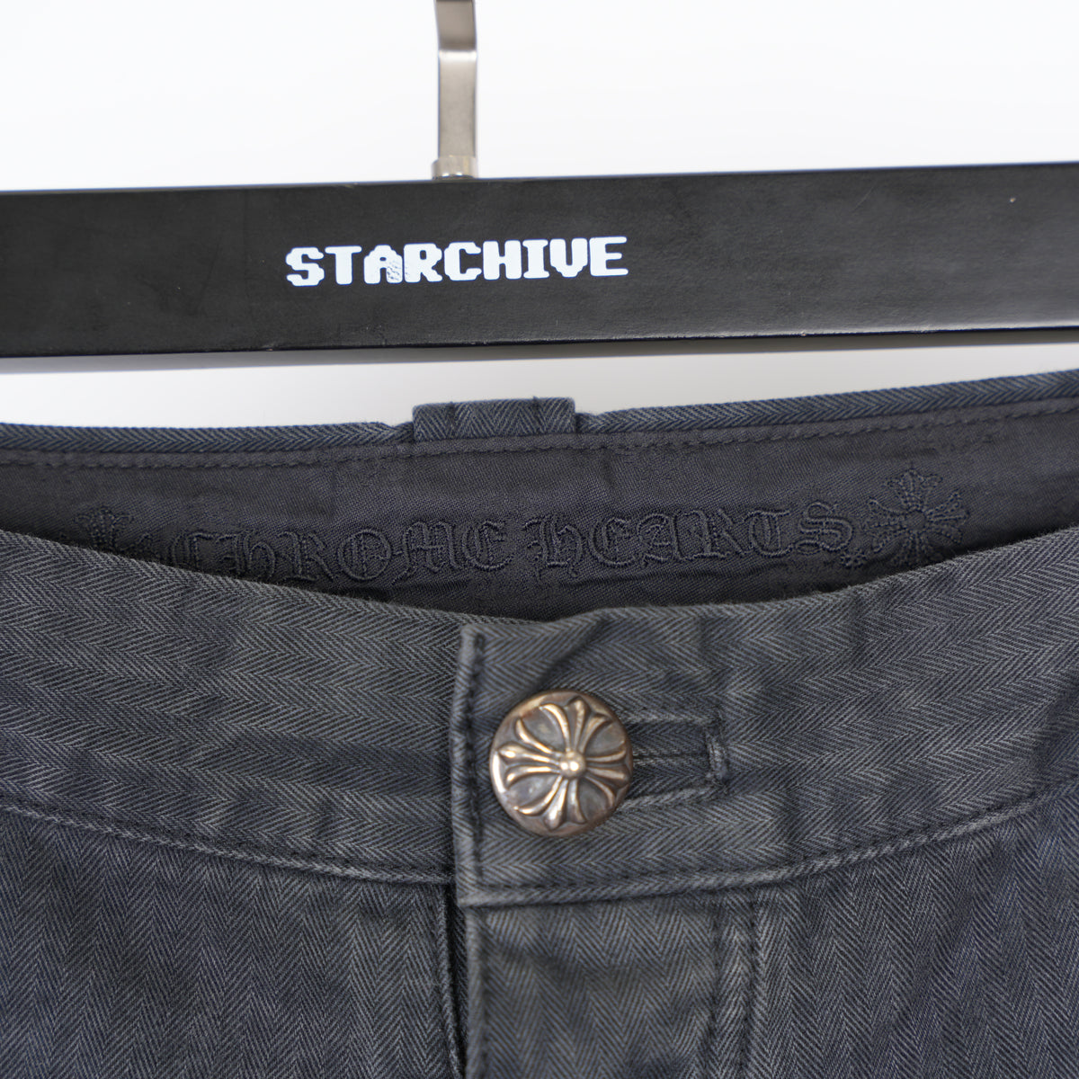CHROME HEARTS HERRINGBONE CARPENTER PANTS