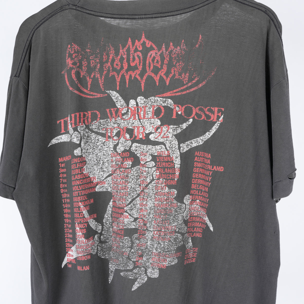 VINTAGE SEPULTURA 1992 THIRD WORLD POSSE TOUR TEE