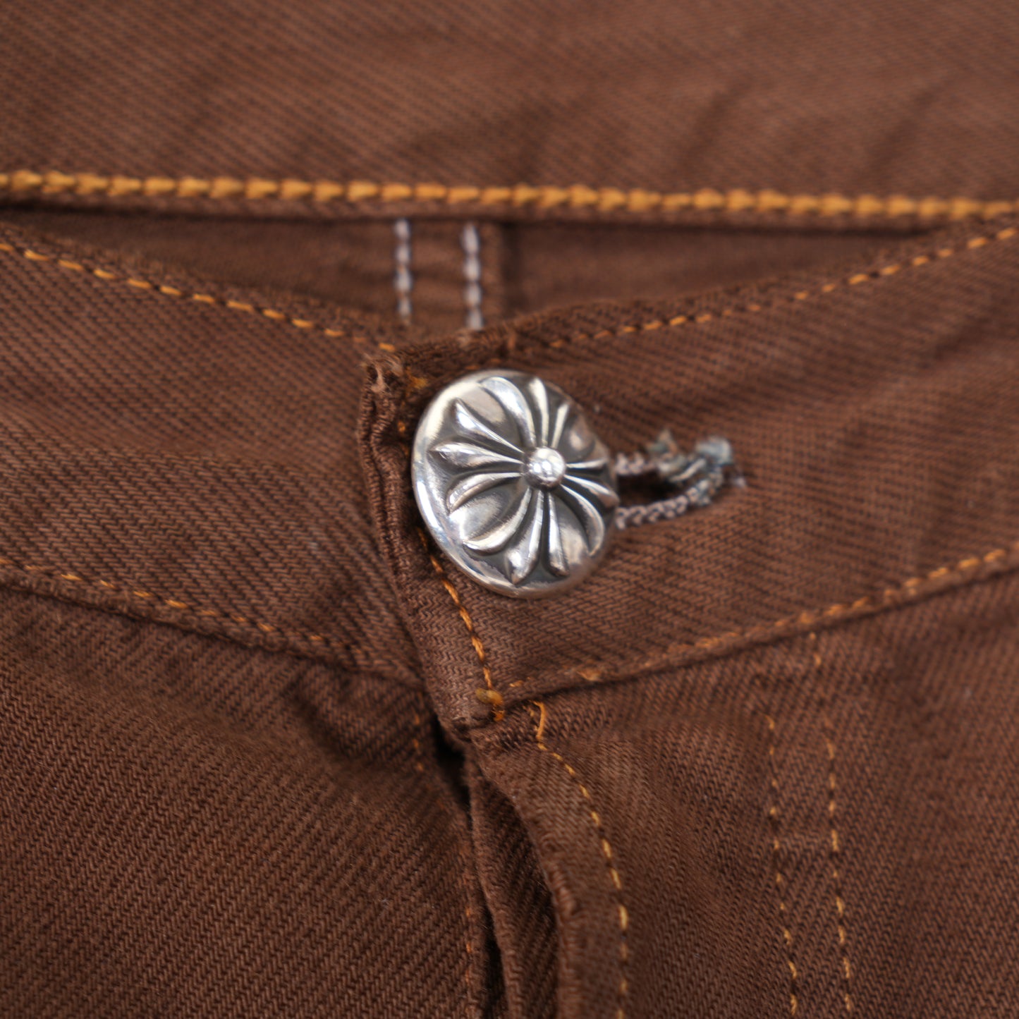 CHROME HEARTS BROWN NYFW CHEETAH PATCH JEANS