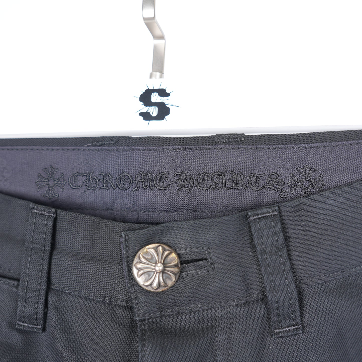 BLACK CHROME HEARTS MATTY BOY CHINOS