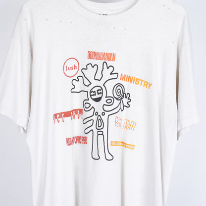 SOUNDGARDEN PEARL JAM LOLLAPALOOZA '92 LINEUP WHITE T-SHIRT