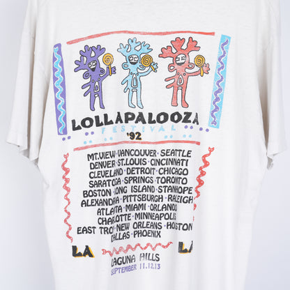 SOUNDGARDEN PEARL JAM LOLLAPALOOZA '92 LINEUP WHITE T-SHIRT