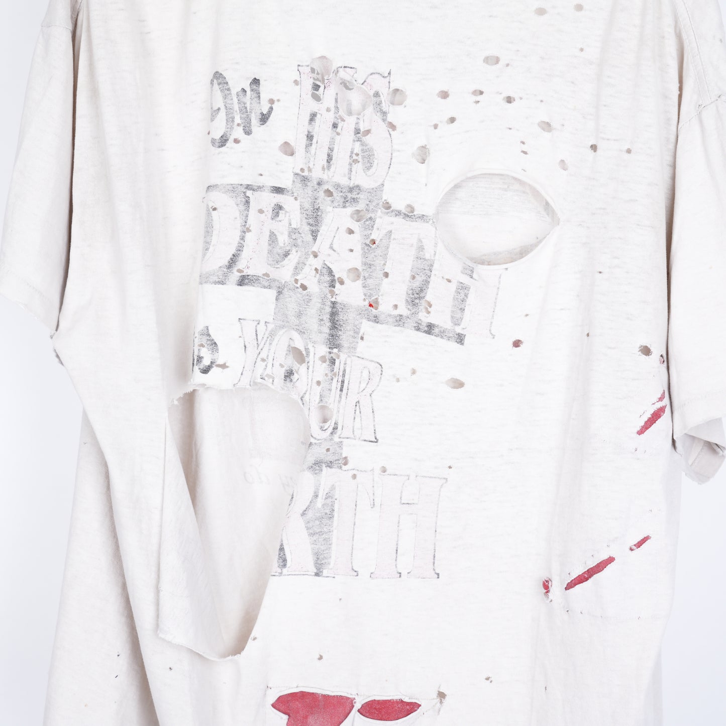 FATHER FORGIVE THEM WHITE THRASHED VINTAGE T-SHIRT