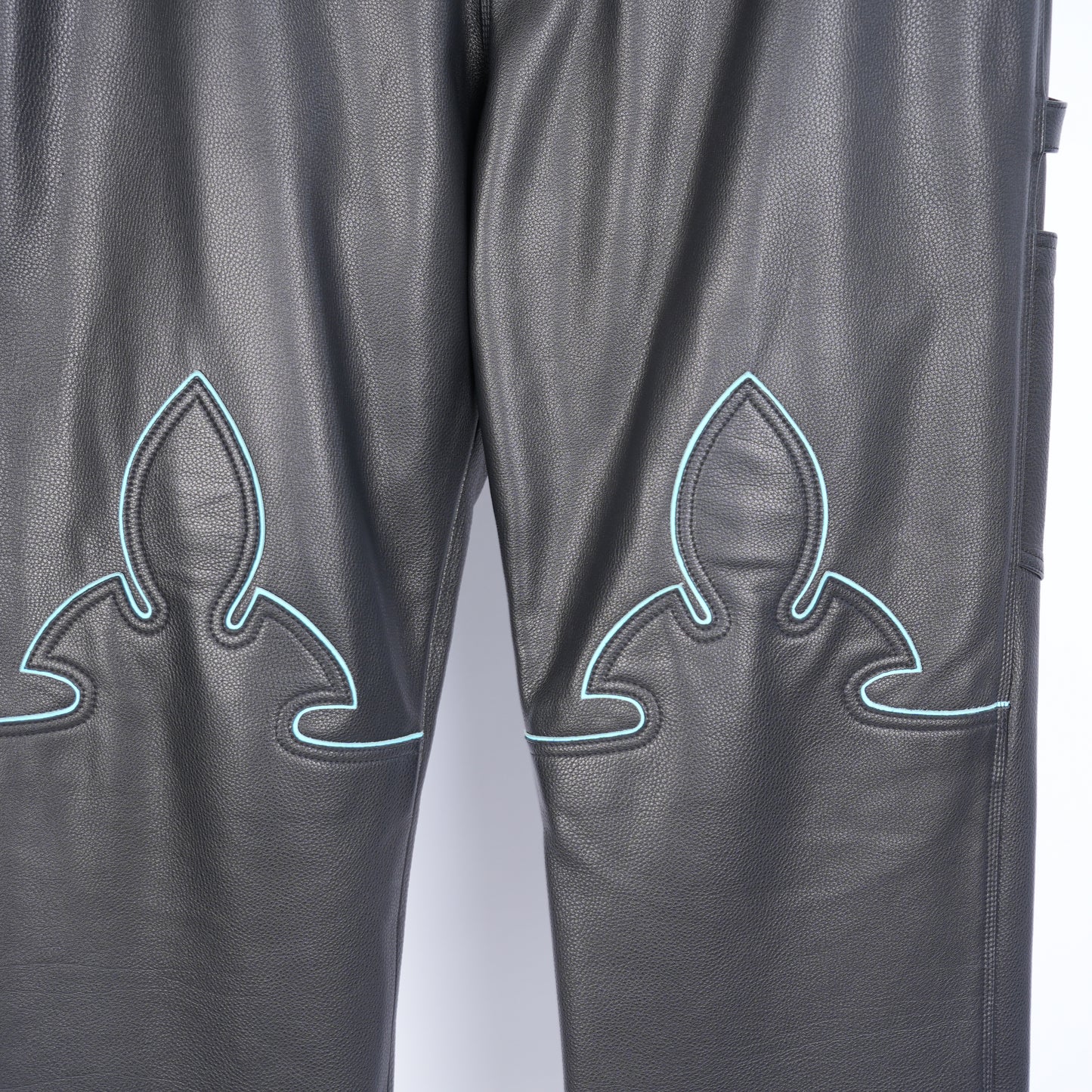 BLUE FLEUR KNEE LEATHER ST. BARTHS EXCLUSIVE PANTS