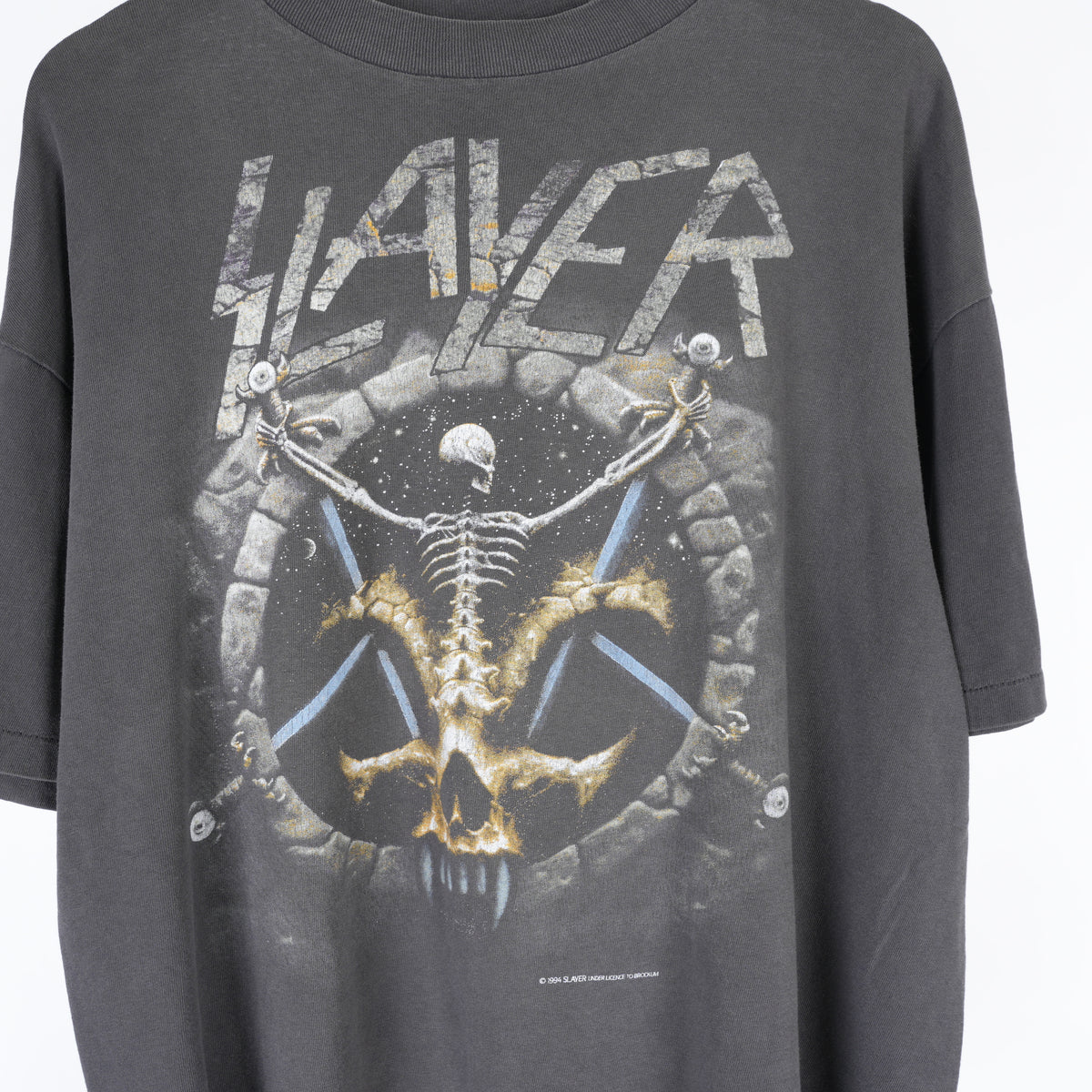 VINTAGE VINTAGE SLAYER SKELETON FADED TEE
