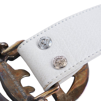 CHROME HEARTS CH LOGO BELT WHITE STRAP