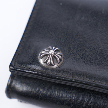 CHROME HEARTS BLACK CROSS PATCH SNAP WALLET