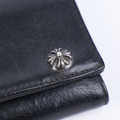 CHROME HEARTS BLACK CROSS PATCH SNAP WALLET