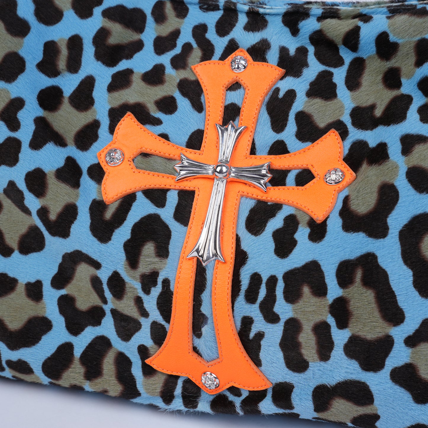 CHROME HEARTS LYON ST. BARTHS BLUE CHEETAH BAG