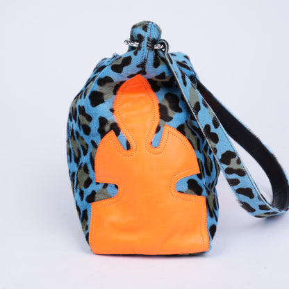 CHROME HEARTS LYON ST. BARTHS BLUE CHEETAH BAG