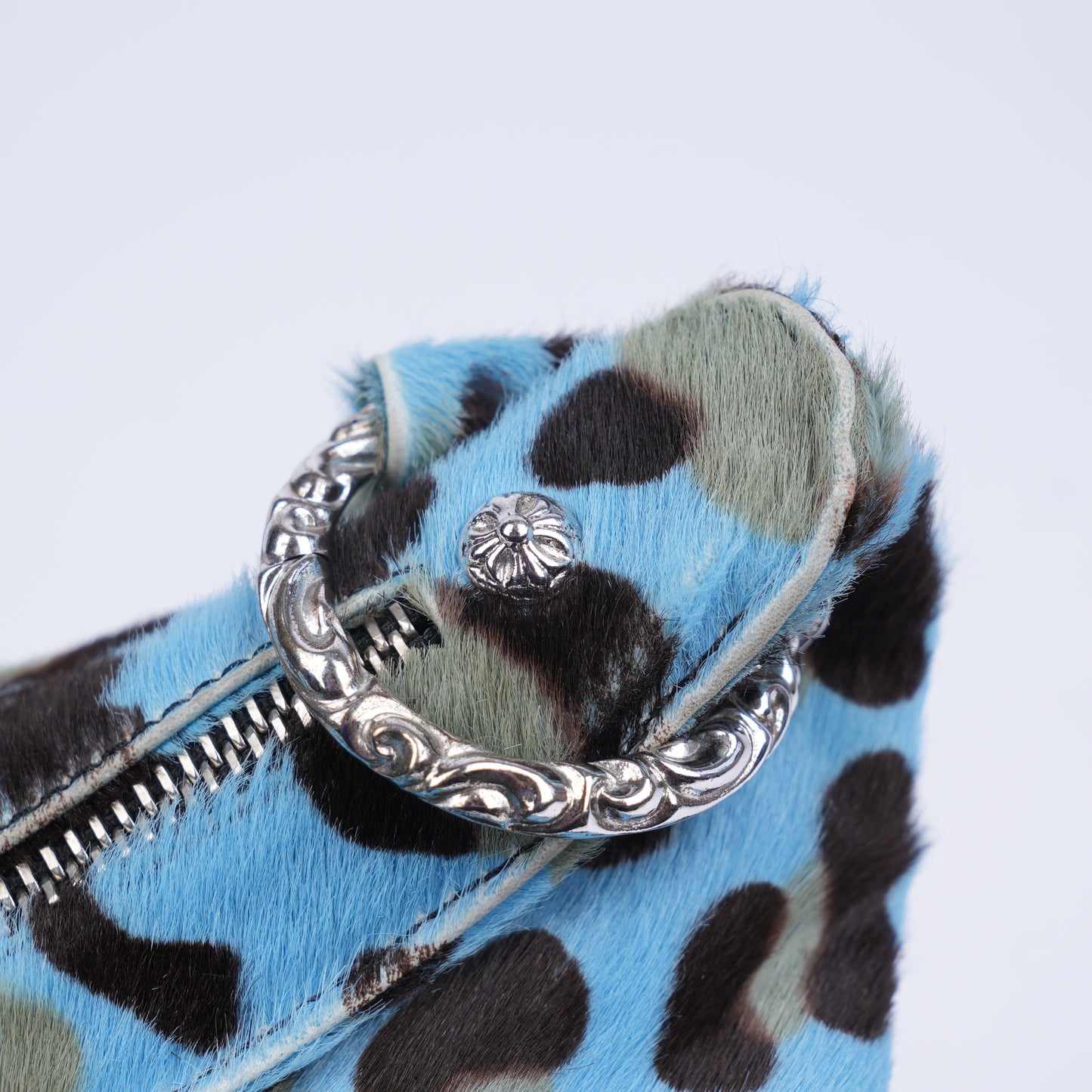 CHROME HEARTS LYON ST. BARTHS BLUE CHEETAH BAG