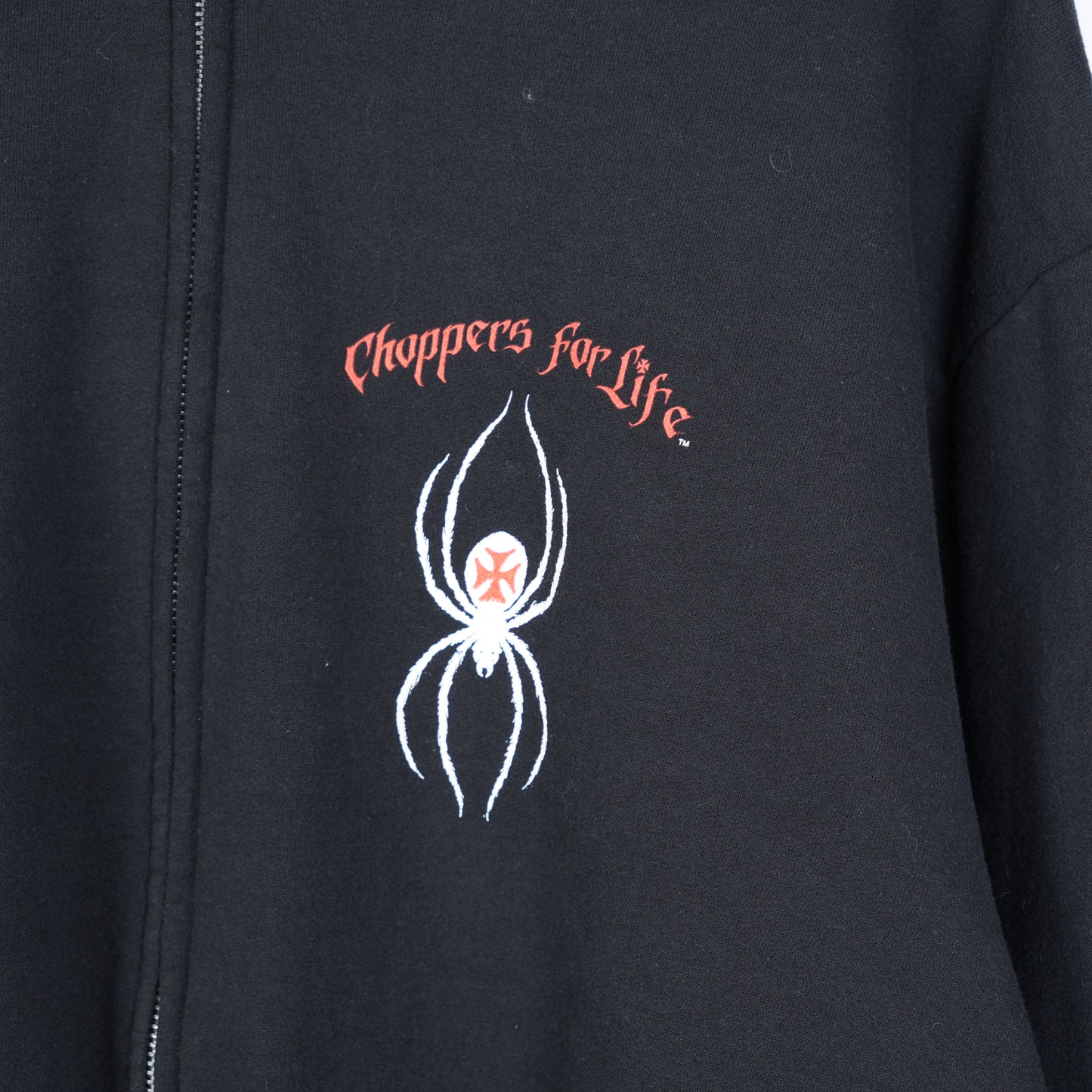 WCC CHOPPERS FOR LIFE SPIDER ZIP UP HOODIE