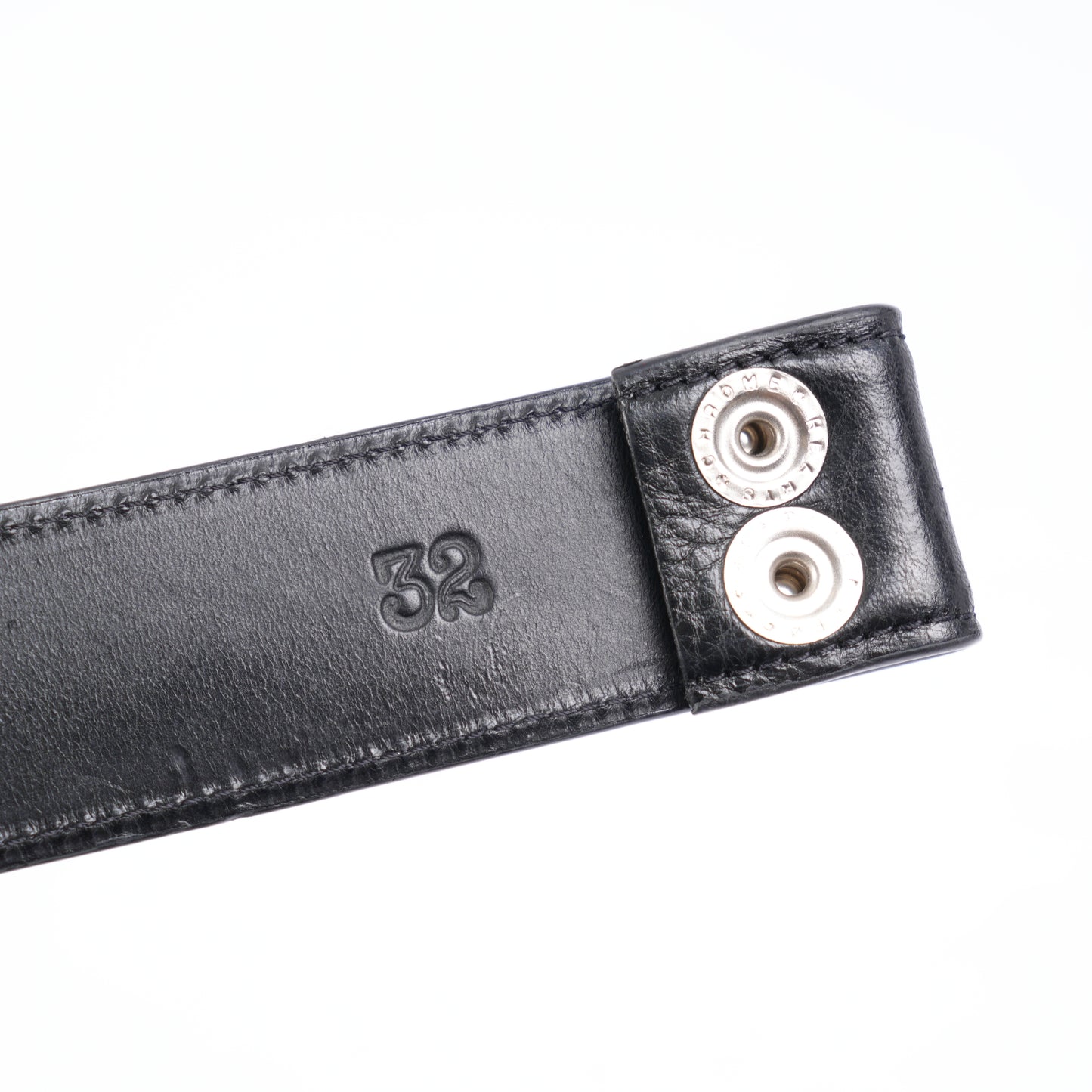 CHROME HEARTS BLACK LEATHER STRAP SIZE 32 GENTLY USED