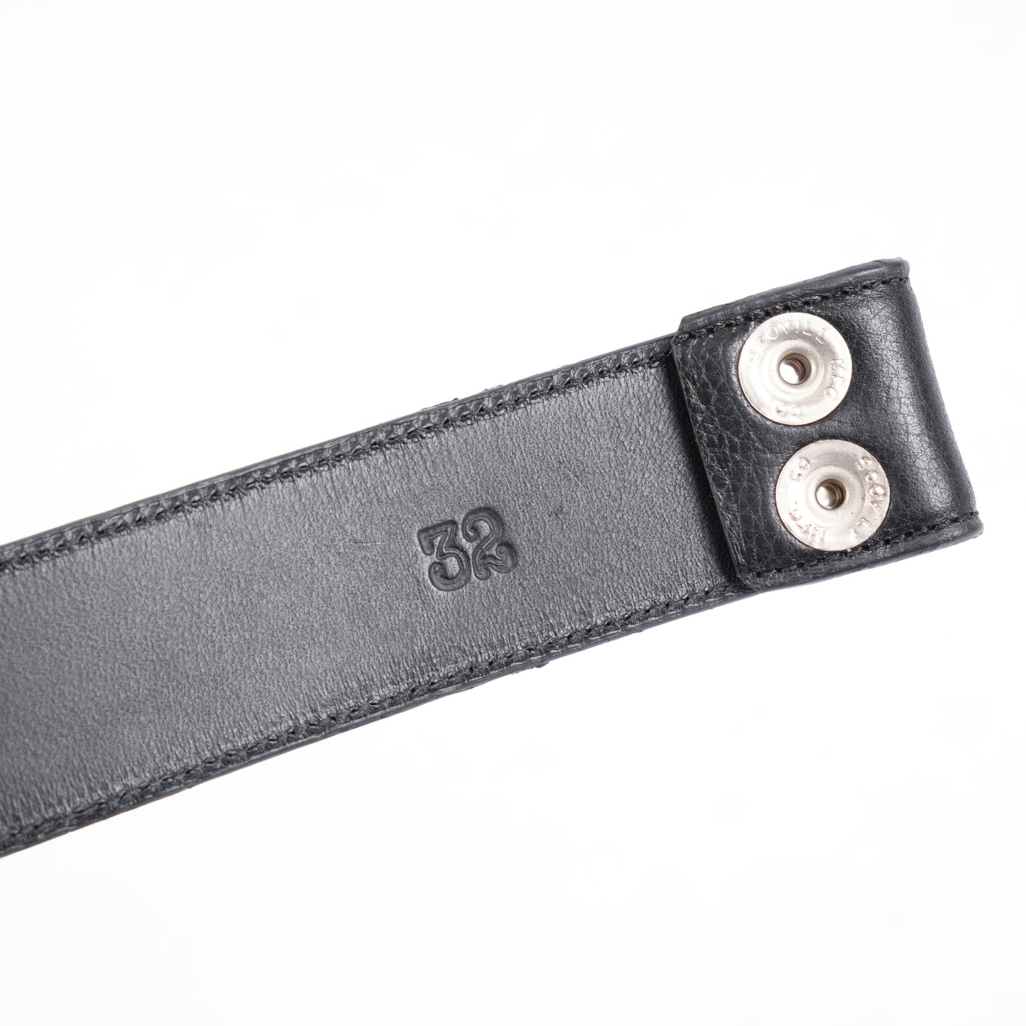 CHROME HEARTS BLACK LEATHER BELT STRAP SIZE 32