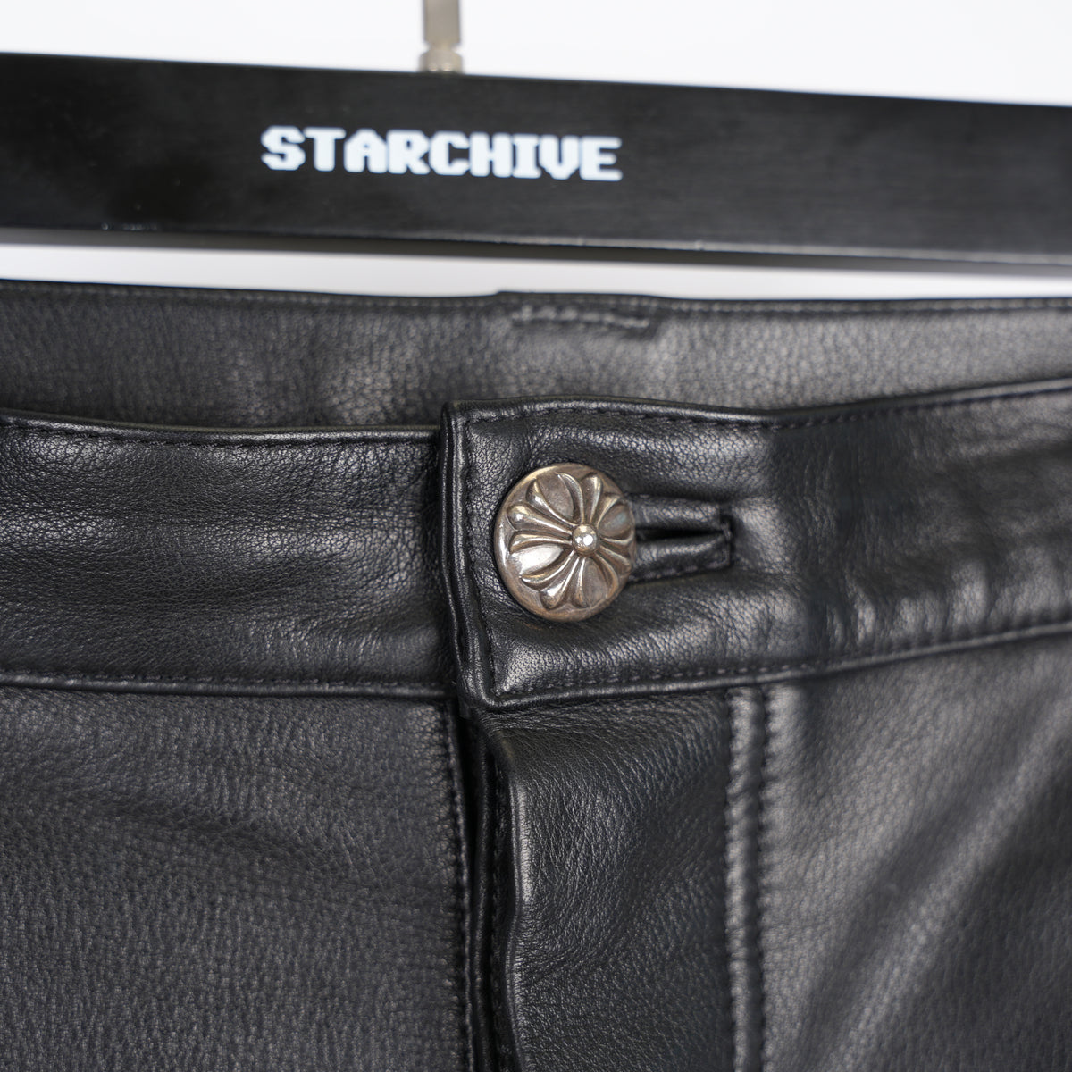 CHROME HEARTS FULL LEATHER DOUBLE KNEE CARPENTERS