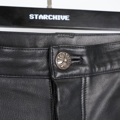 CHROME HEARTS FULL LEATHER DOUBLE KNEE CARPENTERS